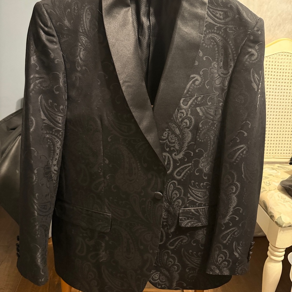 Classic Black Paisley Tuxedo Jacket